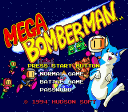 Заставка игры Mega Bomberman